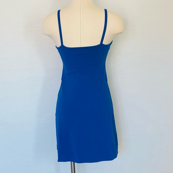 Susana Monaco Royal Bright Blue Fit Flare Milkmaid Ruched Tank Slip Dress - Picture 4 of 5